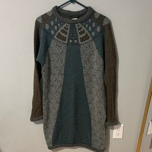 Vintage Italian Callaghan Wool Alpaca Sweater Dress late 1980s‎ Artsy Designer